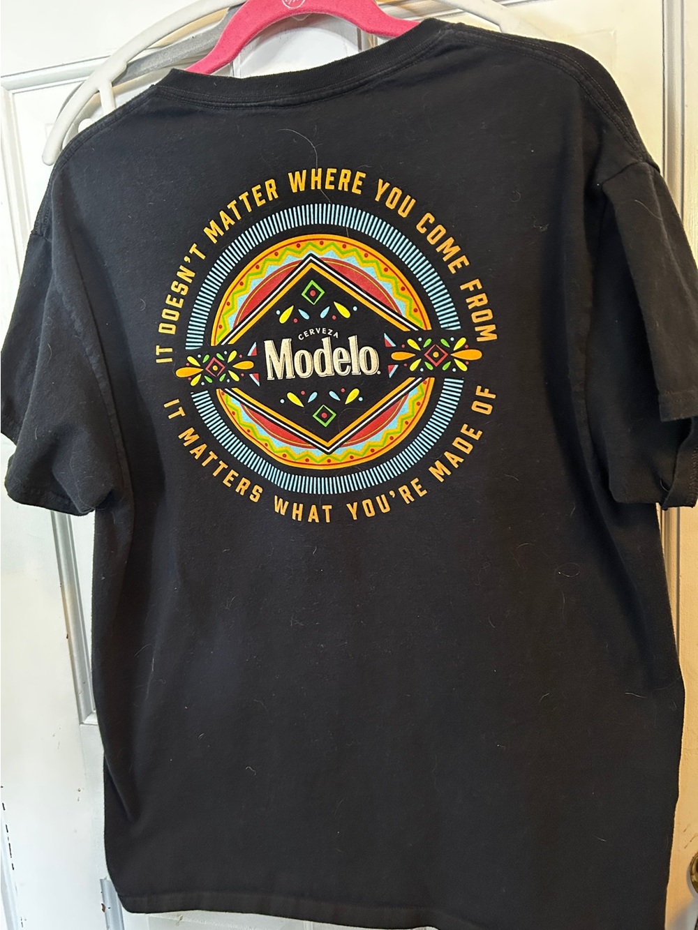 Modelo Men's Black Graphic Logo T-Shirt Very Good Condtion
